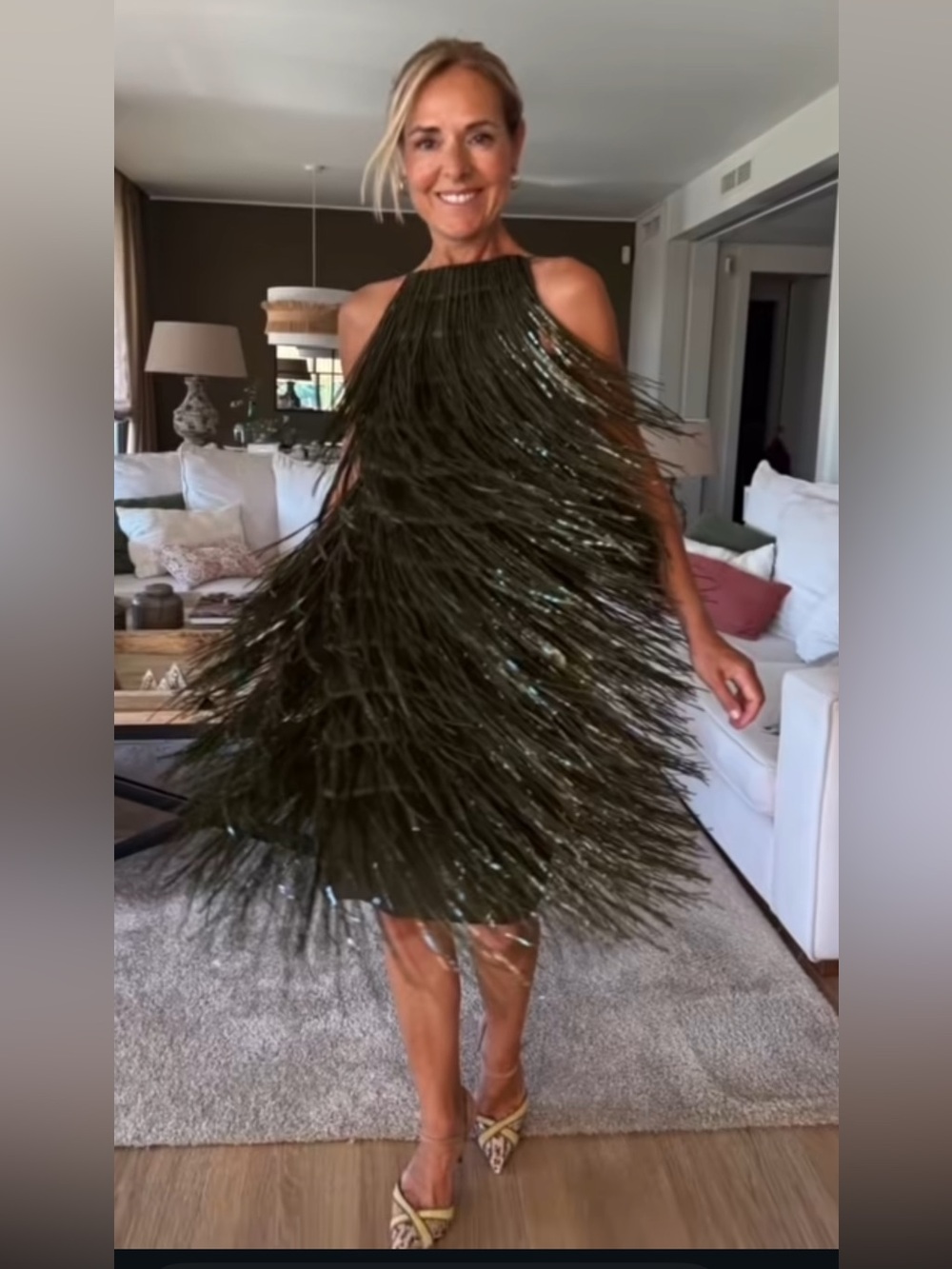 ZARA FRINGED SEQUIN DRESS